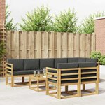 vidaXL Ensemble de canapés d'extérieur 9 Pièces Blanc et anthracite