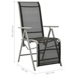 vidaXL Chaise de jardin inclinable textilène et aluminium argenté