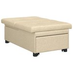 vidaXL Canapé-lit 3-en-1 style escamotable en tissu crème