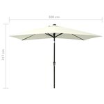 vidaXL Parasol avec LED et mât en acier Sable 2x3 m