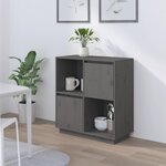 vidaXL Buffet Gris 74x35x80 cm Bois massif de pin