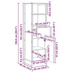 vidaXL Bibliothèque Chêne Fumé 43 x 36 x 150.5 cm Bois d'ingénierie