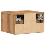 vidaXL Table de chevet murale chêne artisanal 34x30x20 cm