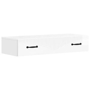 vidaXL Table d'appoint murale Blanc brillant 87 5 x 34 5 x 17 cm
