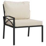 vidaXL Salon de jardin 9 Pièces avec coussins sable acier