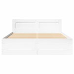 vidaXL Cadre de lit et tête de lit sans matelas blanc 135x190 cm