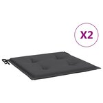vidaXL Coussins de chaise de jardin lot de 2 anthracite 40x40x4 cm