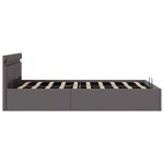 vidaXL Cadre de lit à rangement avec LED gris similicuir 120x200 cm