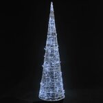 vidaXL Cône lumineux décoratif pyramide LED Acrylique Blanc froid 90cm