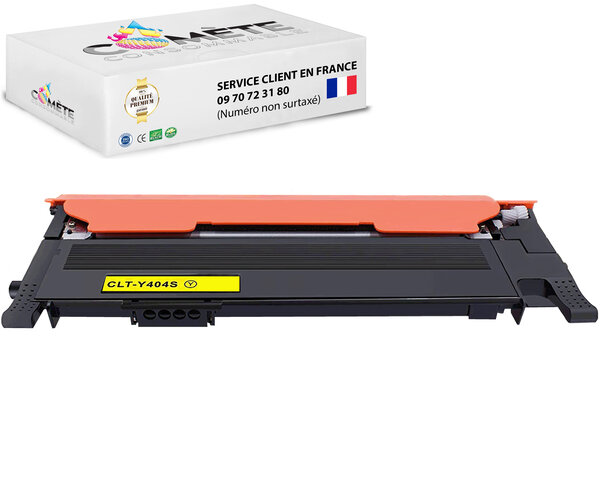 Clt-404s - 1 cartouches d'encre toner 404 jaune compatible avec samsung clt-404s clt404s 404s 404c pour imprimante xpress c430 c430w c480 c480fn c480fw