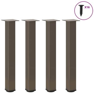 vidaXL Pieds de table console 4 pièces Acier naturel 72-74 cm Acier