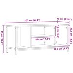 vidaXL Meuble TV chêne artisanal 102 x 35 x 45 cm Bois d'ingénierie