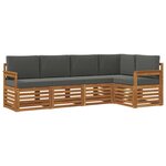 vidaXL Ensemble de canapés d'extérieur 5 pc Naturel et Anthracite