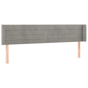 vidaXL Tête de lit avec oreilles Gris clair 183x16x78/88 cm Velours