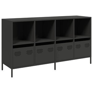 vidaXL Buffet noir 135x39x73 5 cm acier laminé à froid