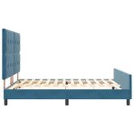 vidaXL Lit à ressorts avec tête de lit Bleu foncé 180 x 200 cm Velours
