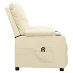 vidaXL Fauteuil inclinable électrique Crème Similicuir