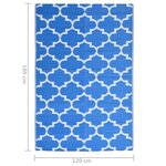 vidaXL Tapis d'extérieur ARAKIL Noir 120x180 cm PP