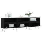 vidaXL Meuble TV noir 150x30x44 5 cm bois d'ingénierie