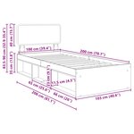 vidaXL Cadre de lit Gris Sonoma 100 x 200 cm Pin massif