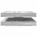 vidaXL Table basse rotative à 360 degrés sonoma gris 90x90x34 5 cm
