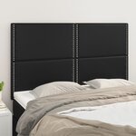 vidaXL Têtes de lit 4 Pièces Noir 72x5x78/88 cm Similicuir