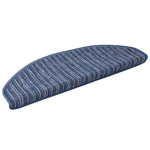 vidaXL Tapis d'escalier auto-adhésifs 15 Pièces Bleu 65 x 21 x 4 cm