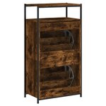 vidaXL Armoire à chaussures chêne fumé 60x34x112 cm bois d'ingénierie