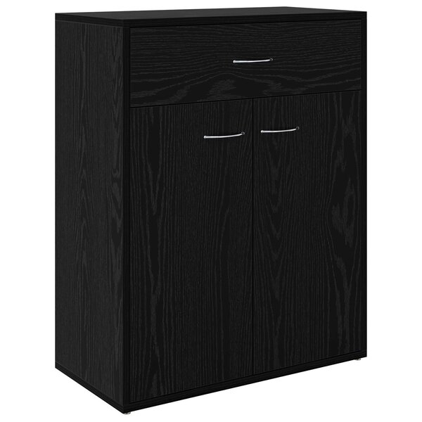 vidaXL Buffet avec tiroir Chêne noir 60 x 30 x 75 cm Bois d'ingénierie