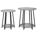 vidaXL Ensemble de tables d'appoint 2 pc Gris Sonoma et noir