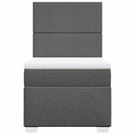 vidaXL Sommier à lattes de lit avec matelas Gris foncé 80x200 cm Tissu