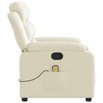 vidaXL Fauteuil inclinable de massage Crème Similicuir