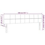 vidaXL Tête de lit à LED Gris foncé 200x5x78/88 cm Velours