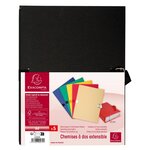 Chemise Dos Extensible Papier 24x32cm - Filmée Par 5 - Noir - X 25 - Exacompta