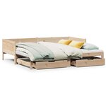 vidaXL Lit de jour avec gigogne et tiroirs sans matelas 80x200 cm