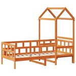 vidaXL Lit de jour avec toit cire marron 80x200 cm bois massif de pin