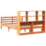vidaXL Lit bibliothèque sans matelas cire marron 135x190cm bois massif
