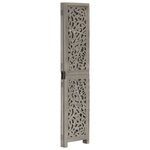 vidaXL Cloison de séparation 3 panneaux Gris 120x165 cm Bois manguier