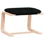 vidaXL Chaise de relaxation avec repose-pied Noir Tissu