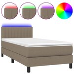 vidaXL Sommier à lattes de lit avec matelas LED Taupe 80x200 cm Tissu