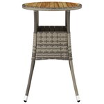 vidaXL Table de jardin Ø60x75 cm Acacia et résine tressée Gris