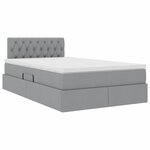 vidaXL Lit avec rangement et LED Gris clair 120 x 200 cm tissu