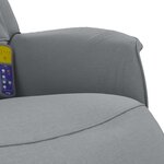 vidaXL Fauteuil inclinable de massage et repose-pieds gris clair tissu