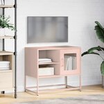 vidaXL Meuble TV rose 68x39x60 5 cm acier