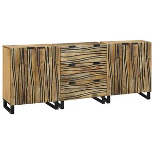 vidaXL Ensemble de mobilier de salle de bain avec tiroir 3 Pièces Marron