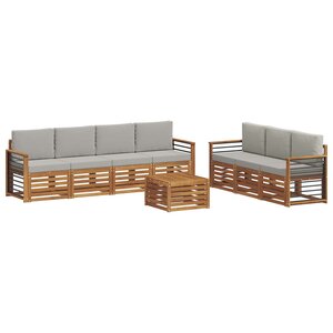 vidaXL Ensembles de canapés avec coussin 8 Pièces Gris Naturel et Clair