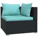vidaXL Salon de jardin 5 Pièces avec coussins Résine tressée Noir
