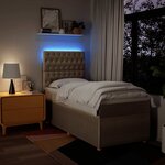 vidaXL Sommier à lattes de lit et matelas Crème 90x190 cm Tissu