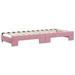 vidaXL Lit de jour avec gigogne sans matelas rose 80x200 cm
