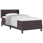 vidaXL Lit à ressorts avec tête de lit Marron foncé 200 x 90 cm tissu